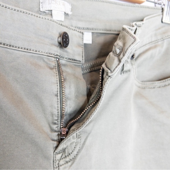 J Crew Factory Womens Olive Green Stretch Skinny Pants Size 30 Mid Rise Sheen - Picture 6 of 10
